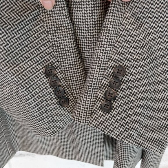 Ralph Lauren Blazer Men 46R Gray Houndstooth Silk Wool Blend 2 Button Sport Coat - Picture 6 of 14